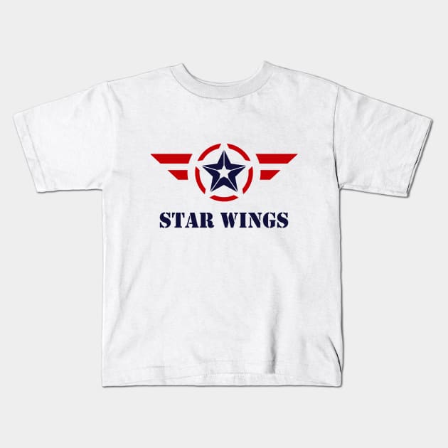 Red Star Wings Emblem Logo Kids T-Shirt by RageRabbit